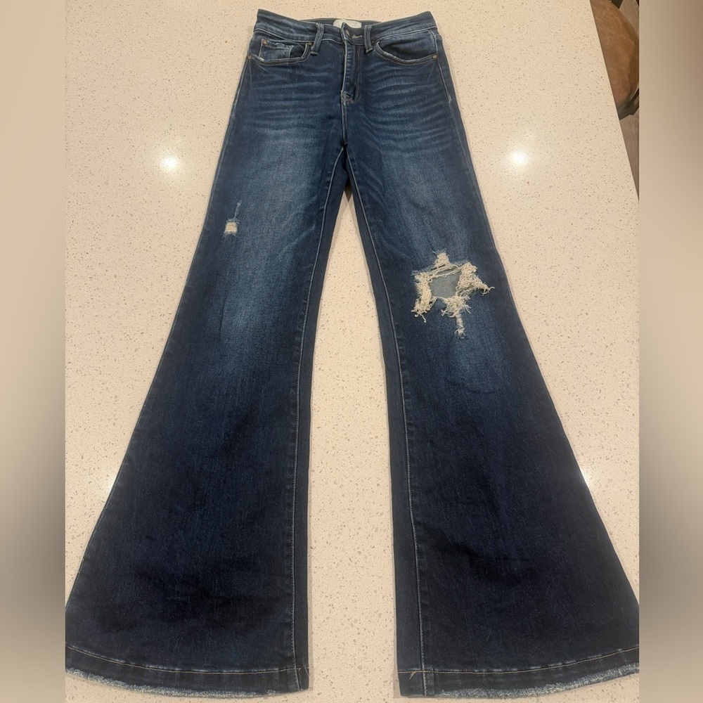 Petra 153 Distressed Flare Jeans Size 5 / 25 Waist LA Denim